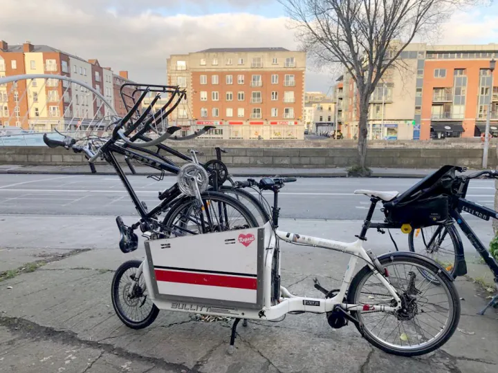 Bikes loaded up and ready for delivery to the first Ukrainian family that we helped