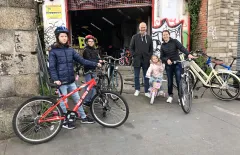 Receiving a bike from The Good Bike Project