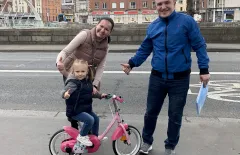 Receiving a bike from The Good Bike Project