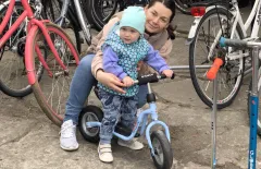 Receiving a bike from The Good Bike Project