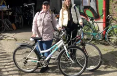 Receiving a bike from The Good Bike Project