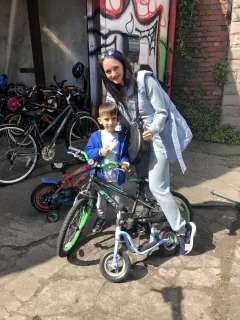 Receiving a bike from The Good Bike Project