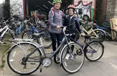 Receiving a bike from The Good Bike Project