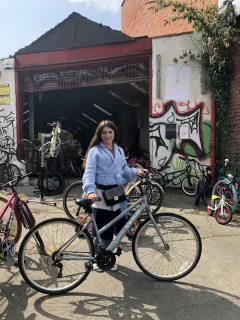 Receiving a bike from The Good Bike Project