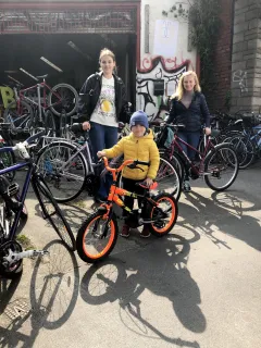 Receiving a bike from The Good Bike Project