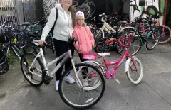 Receiving a bike from The Good Bike Project