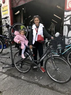 Receiving a bike from The Good Bike Project
