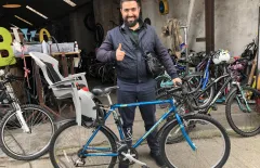 Receiving a bike from The Good Bike Project