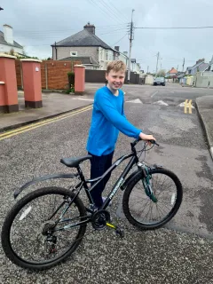 Receiving a bike from The Good Bike Project