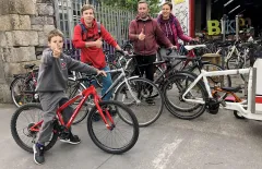 Receiving a bike from The Good Bike Project