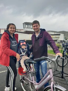 Receiving a bike from The Good Bike Project