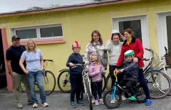 Receiving a bike from The Good Bike Project