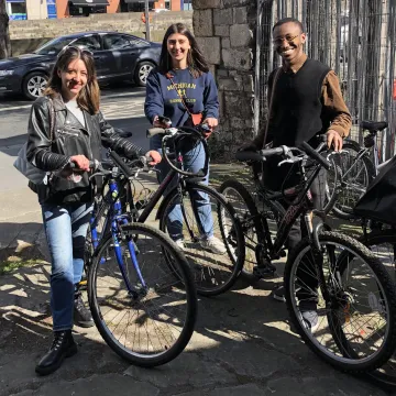 Receiving a bike from The Good Bike Project