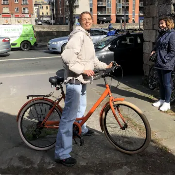 Receiving a bike from The Good Bike Project