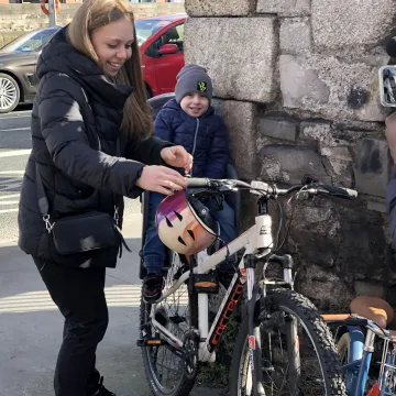 Receiving a bike from The Good Bike Project