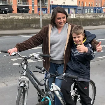 Receiving a bike from The Good Bike Project