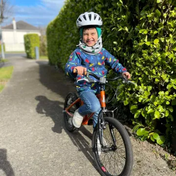 Receiving a bike from The Good Bike Project