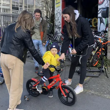 Receiving a bike from The Good Bike Project