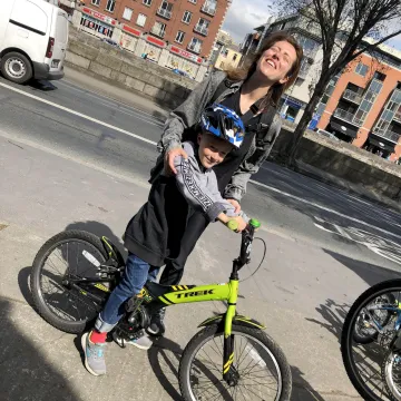 Receiving a bike from The Good Bike Project