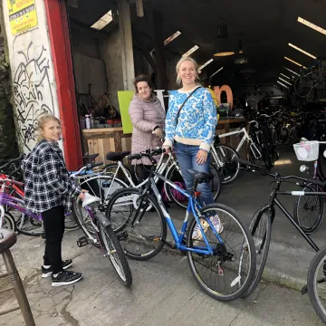 Receiving a bike from The Good Bike Project