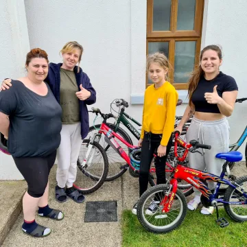 Receiving a bike from The Good Bike Project